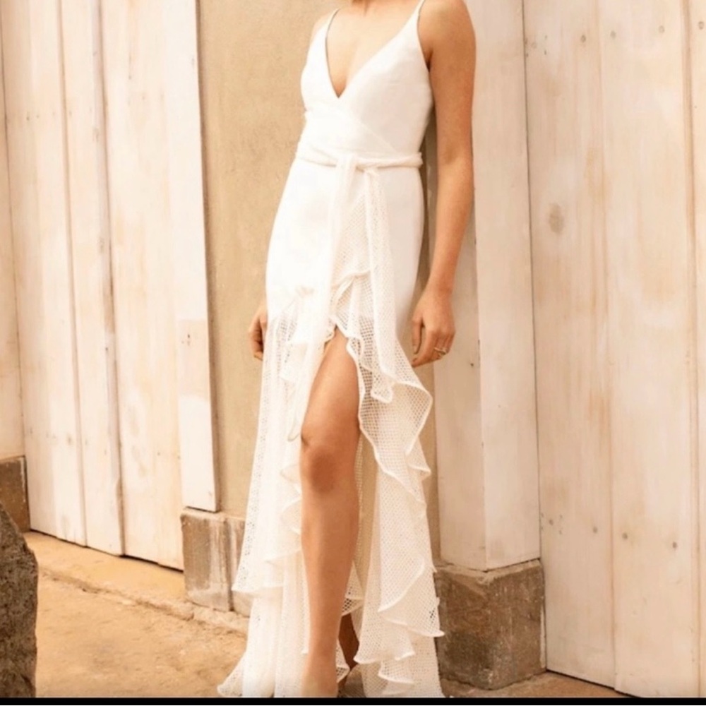 PatBO Mesh Linen Maxi Dress - Picture 2 of 5